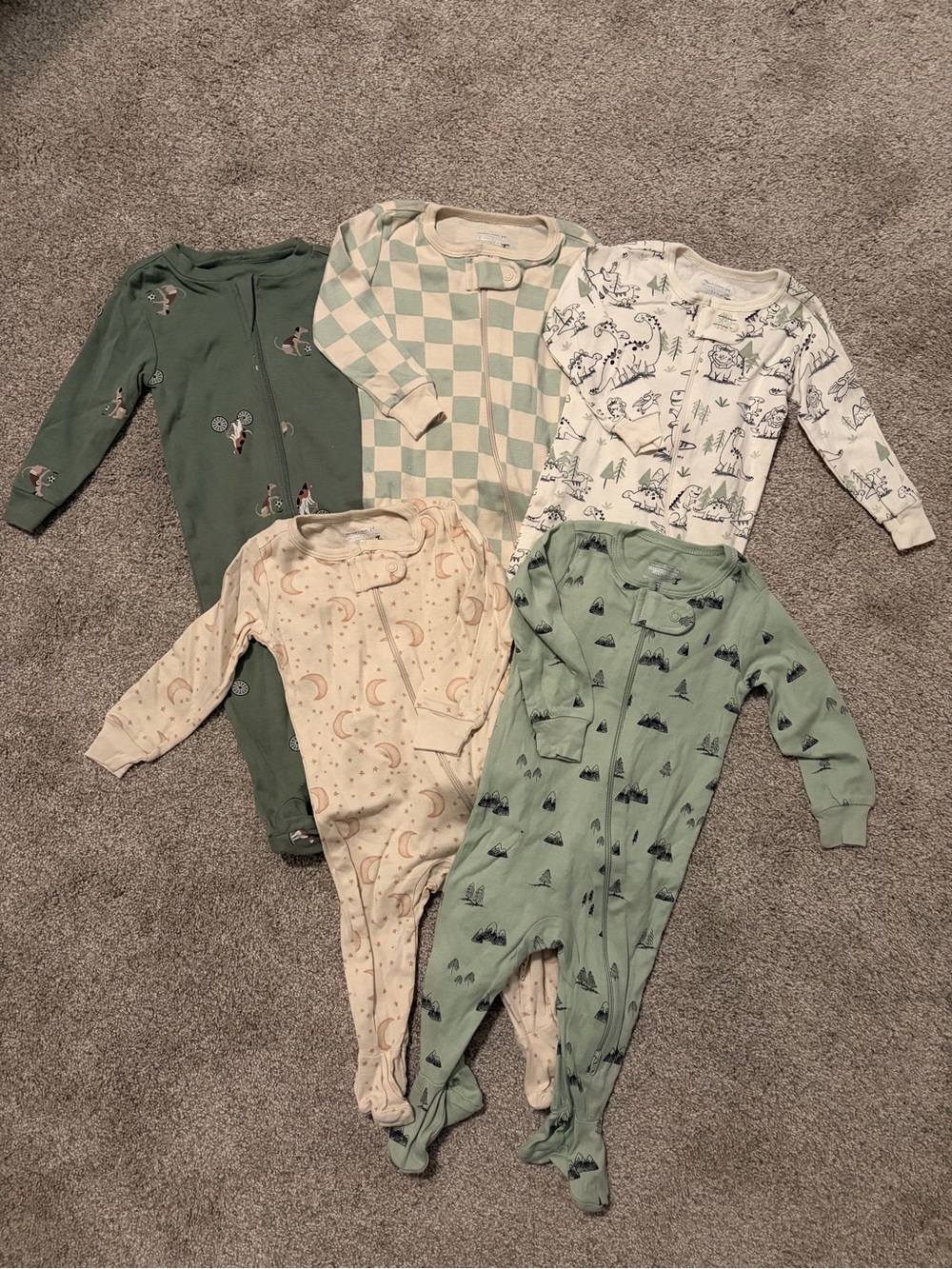 Baby One-Piece footies - Pack of 5